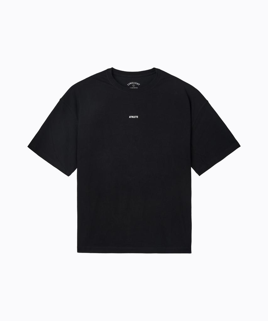 LIMELIGHT APPAREL Limelight Back Logo Cooling Oversized T-Shirt (Black/White)