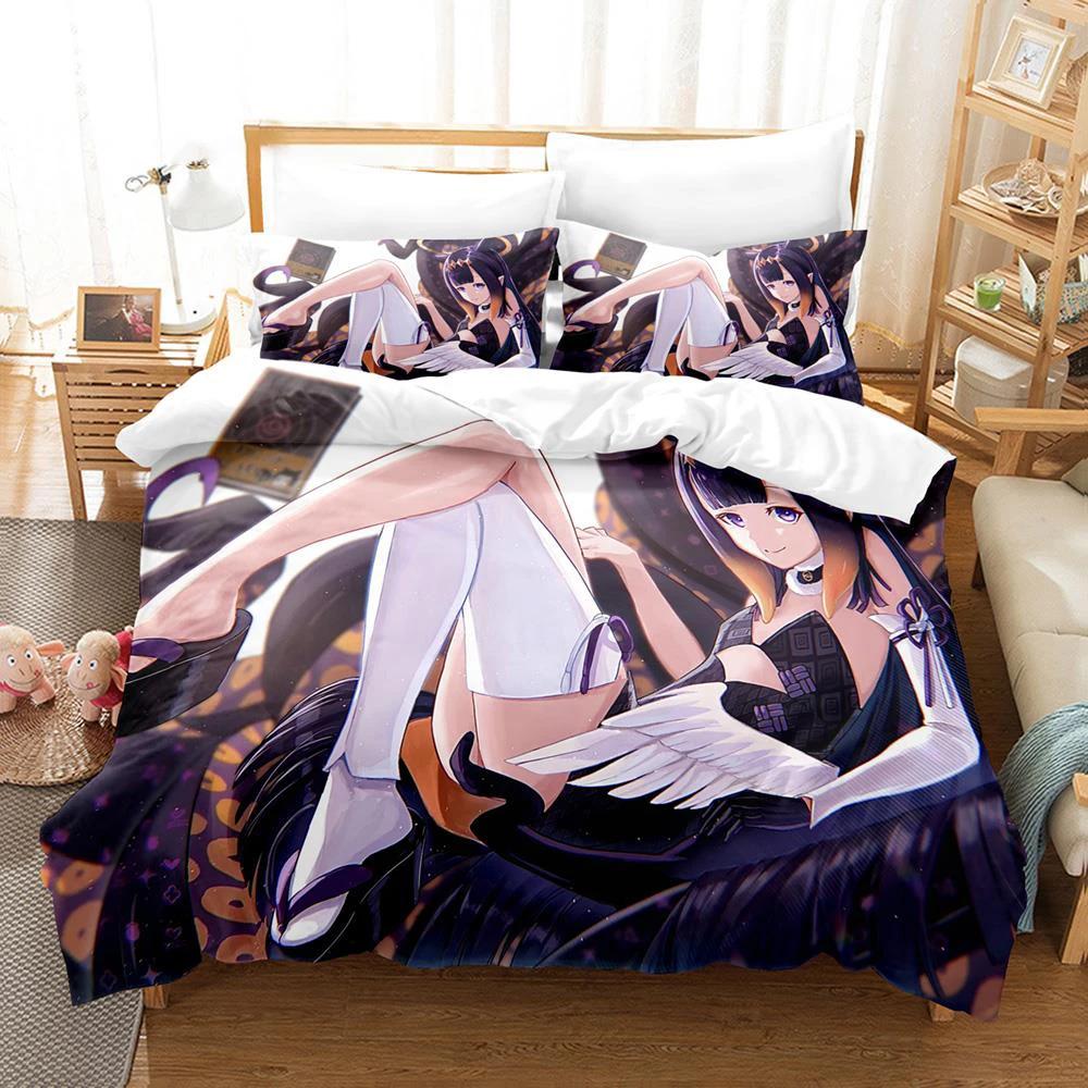 3D Printed Ninomae Inanis holoEN Duvet Cover Anime Bedding Set Double Twin Full Queen King Adult Kids Bedclothes Quilt Cover