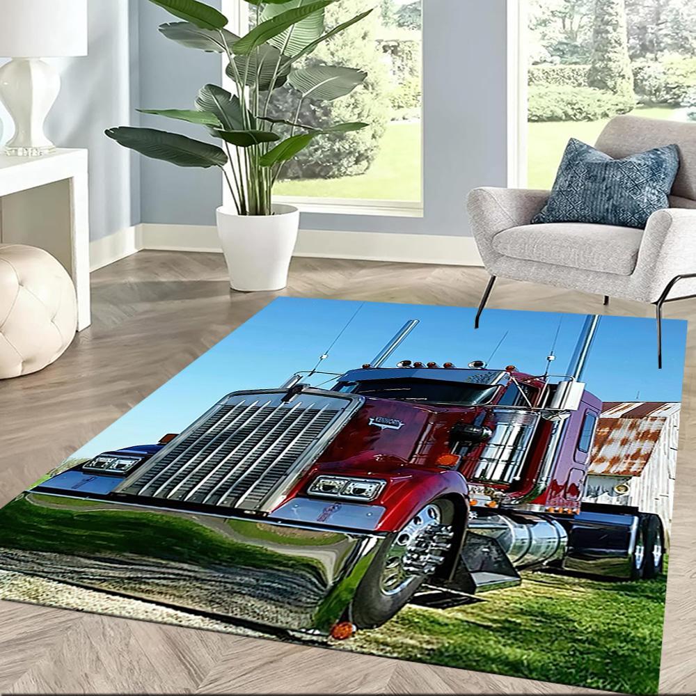 Kw Heavy Trucks Area Rug Suitable For Study Room Foyer Dining Room Dormitory Antislip Carpet Office Home Decor
