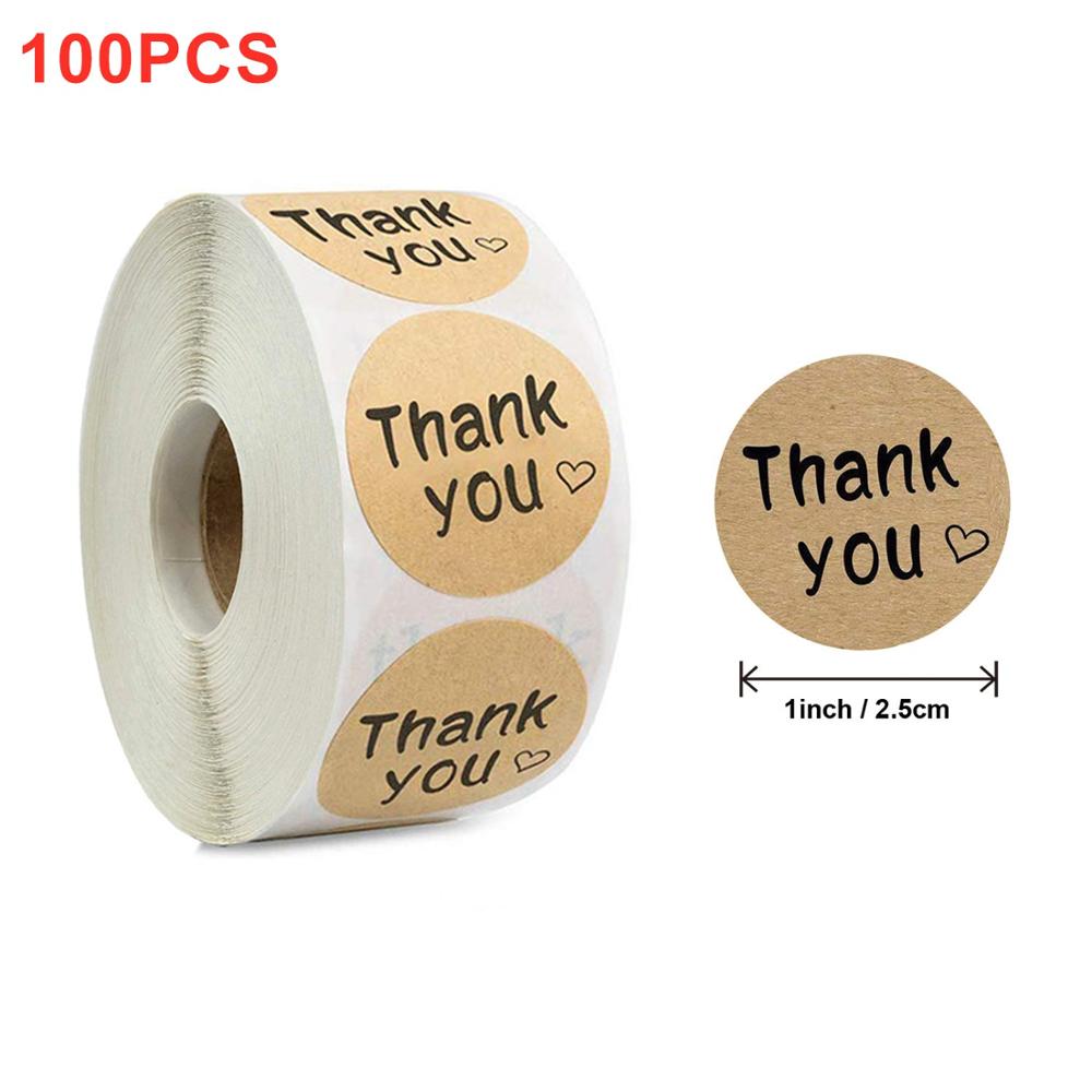 

Наклейки с благодарностью из натуральной крафт-бумаги с печатью в виде собачьей лапы, 1 дюйм, подарочная упаковка, канцелярские наклейки, 500 этикеток в рулоне