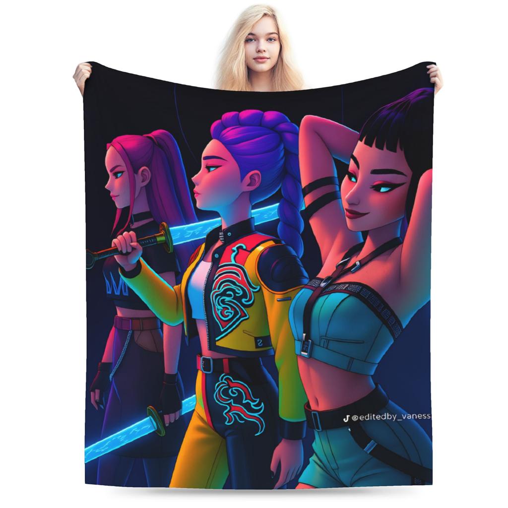 Kpop-inspired Flannel Blanket Winter Warm Soft Throw Blanket for Children Bedroom Comfortable Bedspread Sofa Bed Cover