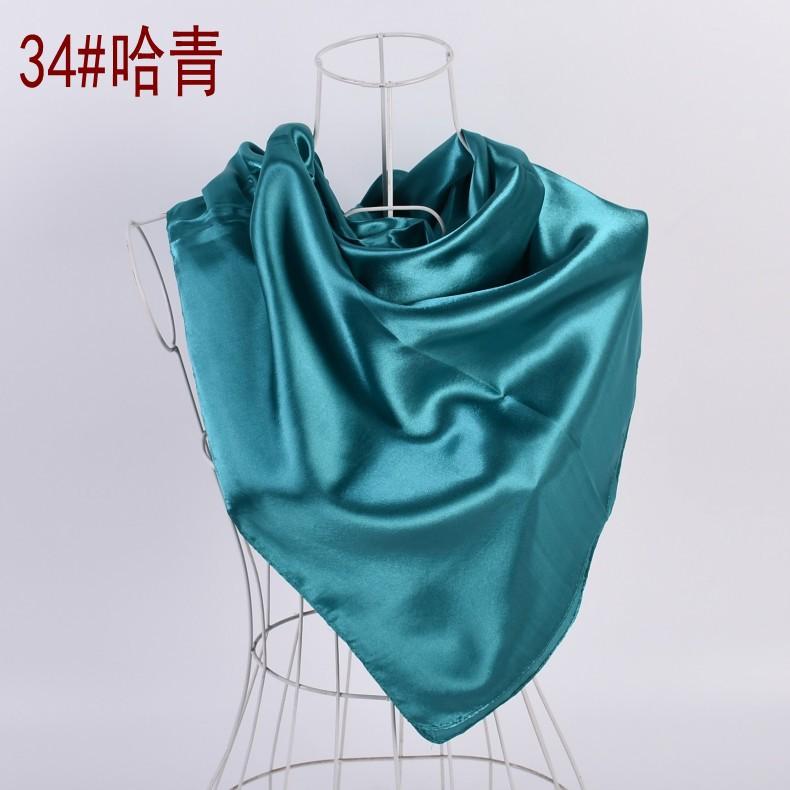 Solid Color Silk Scarf Square 90*90 Headscarf Foulard Satin Bandana Cheveux Neckerchief Hijab Accessoires For Woman Hair Scarf