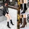 Women's European & American Style Stiletto High Heel Pointed Sexy Nightclub Slim Ankle Boots