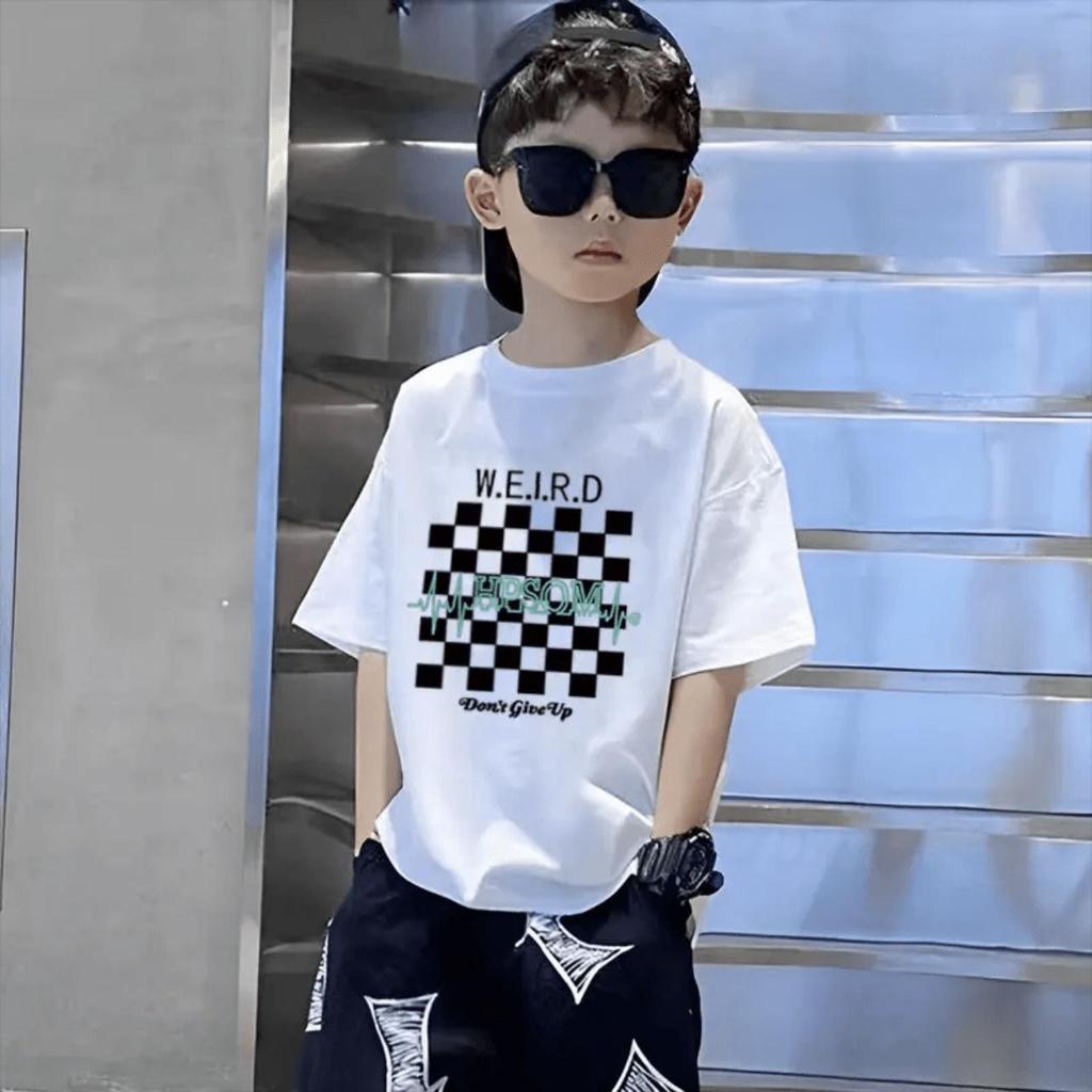 Boys' Trendy Korean Style Pure Cotton Short-Sleeve T-Shirt – Summer Clothing for Middle & Large Children