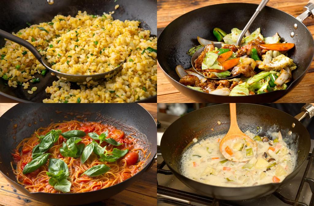 Riverlight Extreme Iron Frying Deep Set with Iron Nitriding IH Rust Made In KS1428 Pan, Stir-Fry Pot, Lid, 28cm, Nitride, Processing, Compatible,