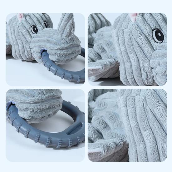 Giocattolo per Animali a Forma di Rinoceronte Resistente al Morso Peluche Giocattolo da Masticare per Cani con Suono Integrato Morbido Interattivo Giocattolo per Alleviare lo Stress