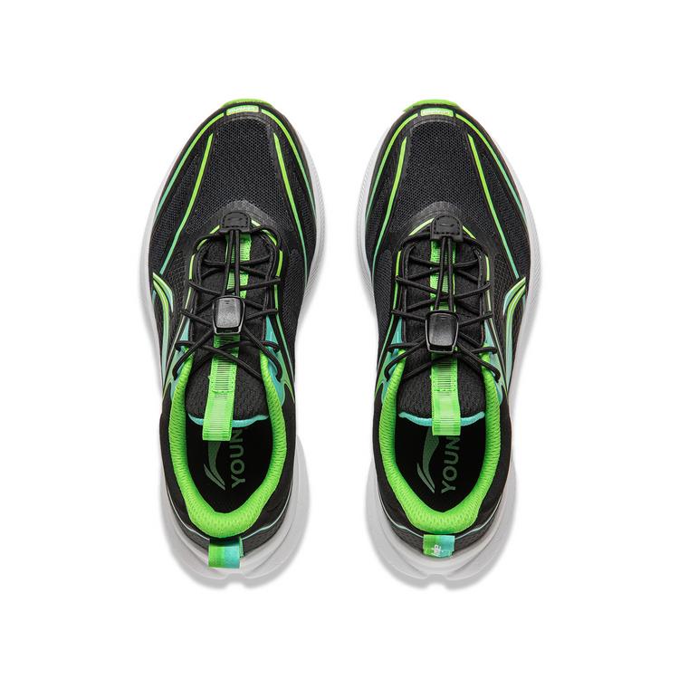 Li Ning Kids Comfortable Soft Sports Rebound Low Top Running Shoes Kids Running Shoes Black YKFU044-3