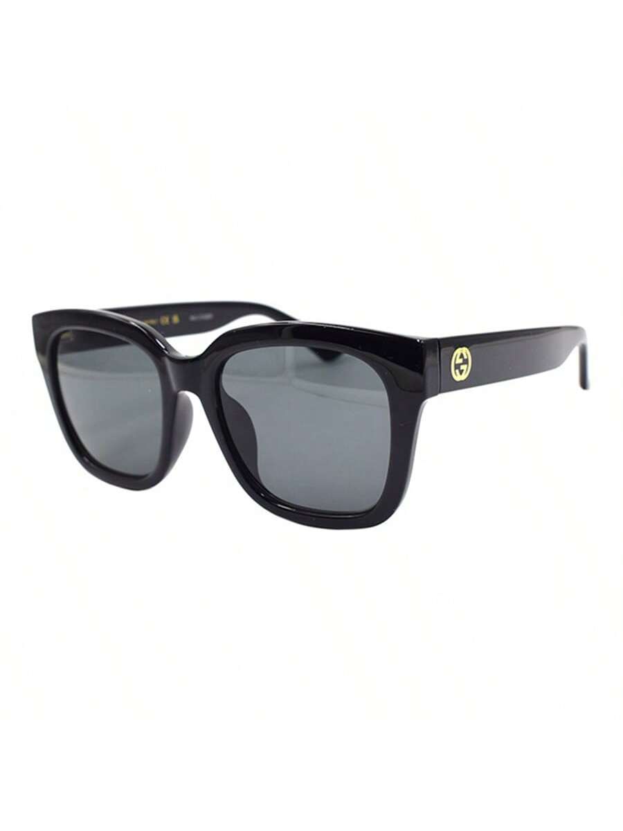 Женские солнцезащитные очки Gucci GG1338SK-001, большие, квадратные, черные, с серыми линзами чёрный