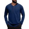 Men's Solid Color Slim-Fit Collar Button Casual Long-Sleeved Top