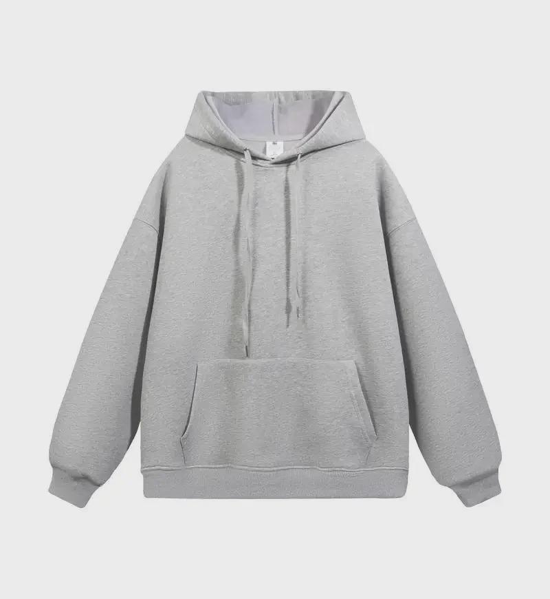 Women's Silver Fox Hooded Sweater: Autumn/Winter 450g Fleece, Long Sleeve, Casual Solid Color, Loose Fit