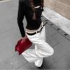 Women's White High-Waisted Micro-Flare Slimming Pants - Summer 2025 Collection