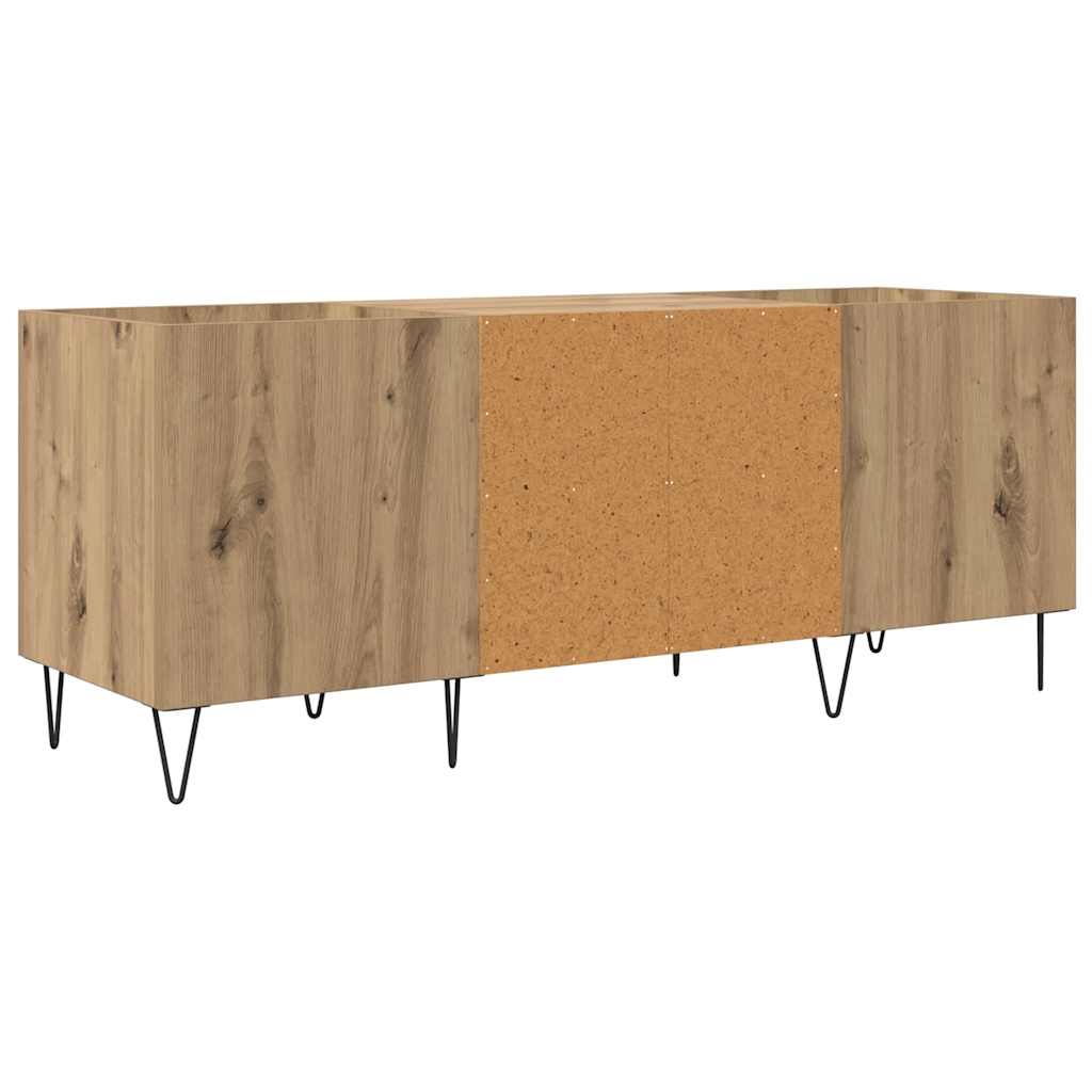Vinyl Record Cabinet with Shelf Artisan Oak Finish 121 X 38 X 48 Cm