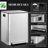60L Dual Compartment Stainless Steel Bin, with Deodoriser Holders - Silver Tone