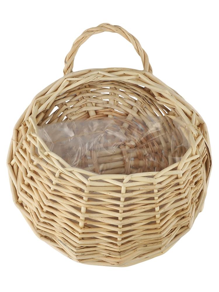 Wandmontierter Pflanzen Blumen Weidenkorb Hängender Halter Outdoor Blumentopf