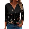 Women's T Shirt Tee Printed 3/4 Sleeve Daily Weekend Fashion Basic V Neck Regular Top