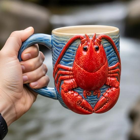 325ml Hrnek na kávu s 3D mořskými živočichy Ručně vyráběný pryskyřičný hrnek se skulpturou velryby/delfína/žraloka/želvy Nádobí s mořskou tématikou pro milovníka moře jako dárek