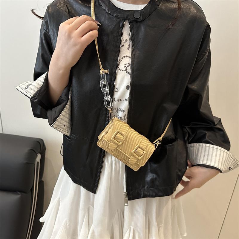 Sommer neue modische große Kapazität einfarbig lässig gestreift Gürtel dekorative Schulter Messenger kleine quadratische Tasche