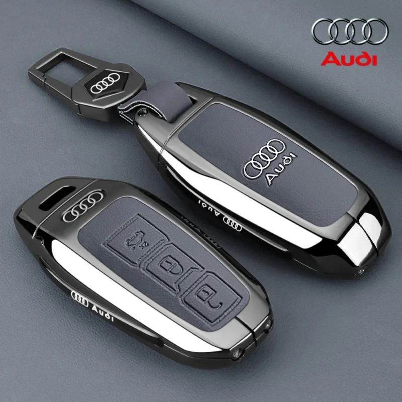 For Audi 8YFor Audi A3 A5L Q6 A6L A6 A7 Q7 Q3 Q5 New 2025 Accessories Zinc Alloy Car Smart Remote Key Case Cover Shell Holder Protector Fob