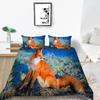 Quilt Cover, Pillowcase Two Or Three-Piece Set, Polyester Fox 3D Digital Printing