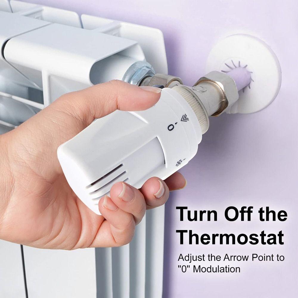 Automatic Thermostatic Thermostatic Radiator Valve Manual Straight Type Floor Heating Valve Adjustable Durable White