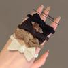 4PCS Korean new rubber band high elastic polyester rope tie hair tie women's hair band high ponytail hair accessories