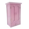 Dollhouse Bedroom Pink Mini Wooden Wardrobe Model Dollhouse Miniature Furniture Decor Diy Scene Accessories Toy