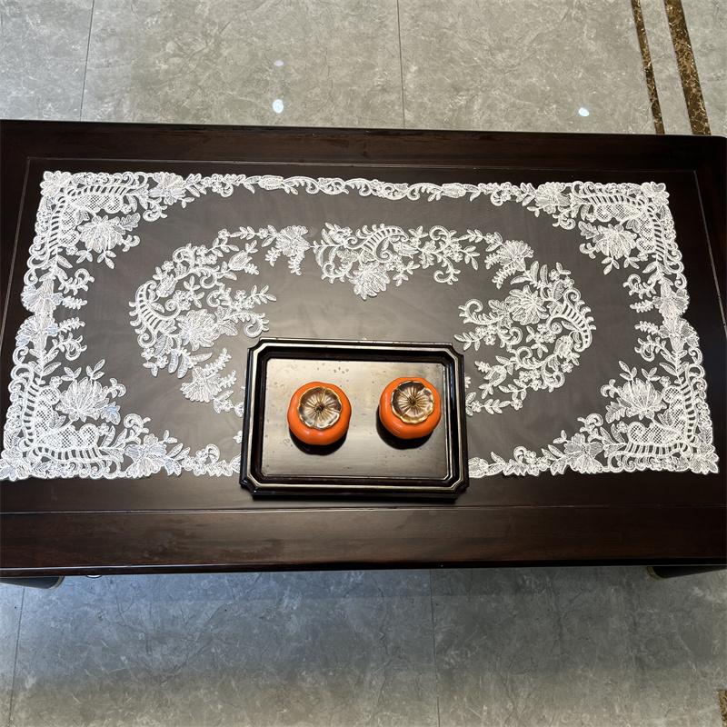European rectangular embroidered tablecloth coffee table coffee bar corridor wall cabinet cover living room office decoration for Home 40x100cm