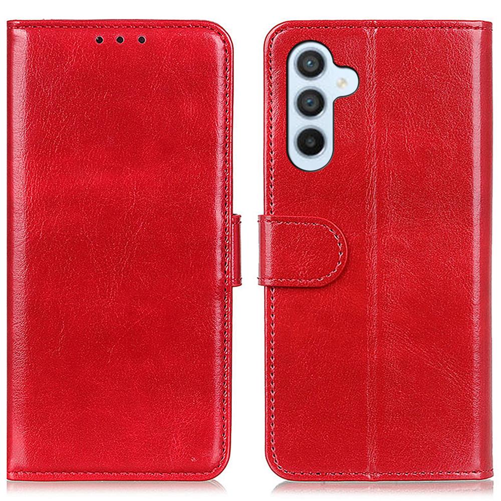 For Samsung Galaxy S24 FE Case PU Leather Wallet Crazy Horse Texture Phone Cover