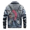 Men's Korean Style Embroidered Denim Jacket - Trendy, Loose, Casual for Spring and Autumn.