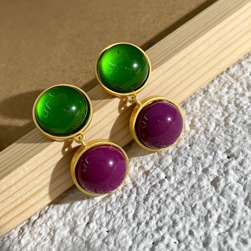 Classic Middle Women Girls Enamel Flower Earrings Ear Clip Vintage Elegant Lady High-end Party Banquet Accessories Jewelry