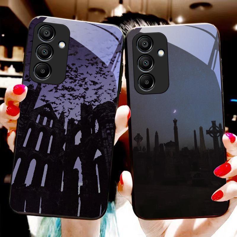The Dark House For Samsung Galaxy A15 5G 54 4G 51 50 24 35 90 71 12 51 53 52S 80 22 34 Black Tempered Glass Phone Case