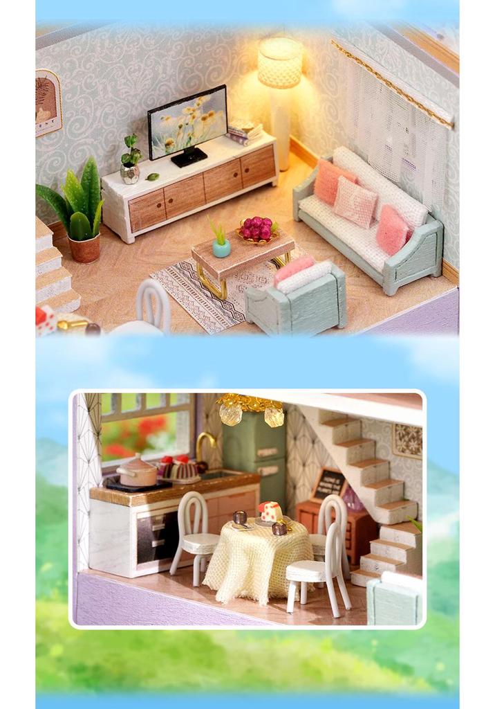 Zhi Qu Wu DIY Miniature Happy Manor Wooden Model Toy for Kids
