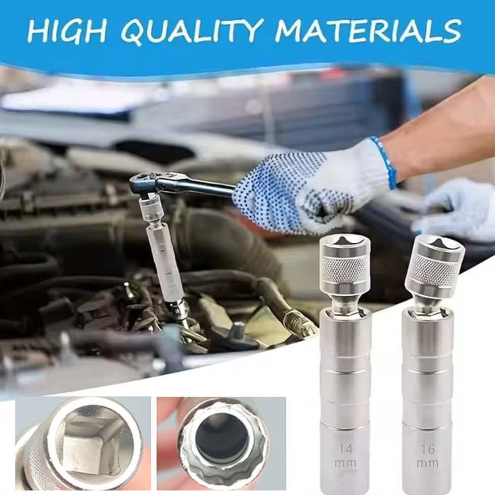 14mm 16mm Spark Plug Socket Wrench Adapter Auto Car Repair Nozzle Spark Plug Disassembly Repair Tool Accessories