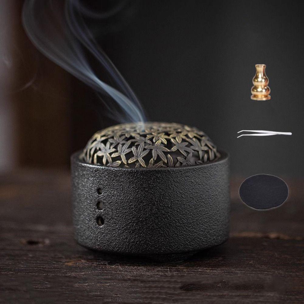 Retro Line Incense Burner Ceramics Aromatherapy Holder Antique Style Incense Censer Camping Garden