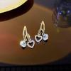 Korean Design S925 Silver Heart Earrings for Women - Stylish Micro-Inlaid Studs