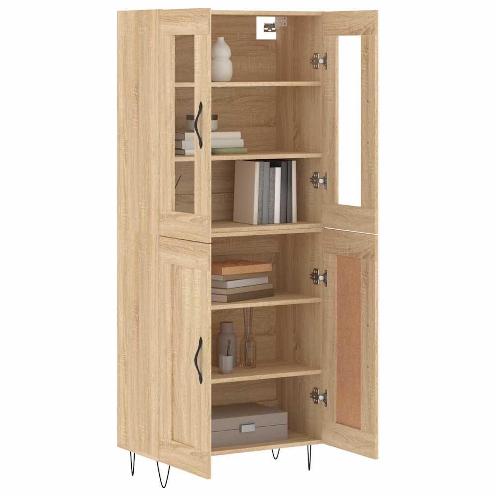 Highboard In Sonoma Oak Finish 27.4 X 13.4 X 70.9 In (W X D X H) Particleboard