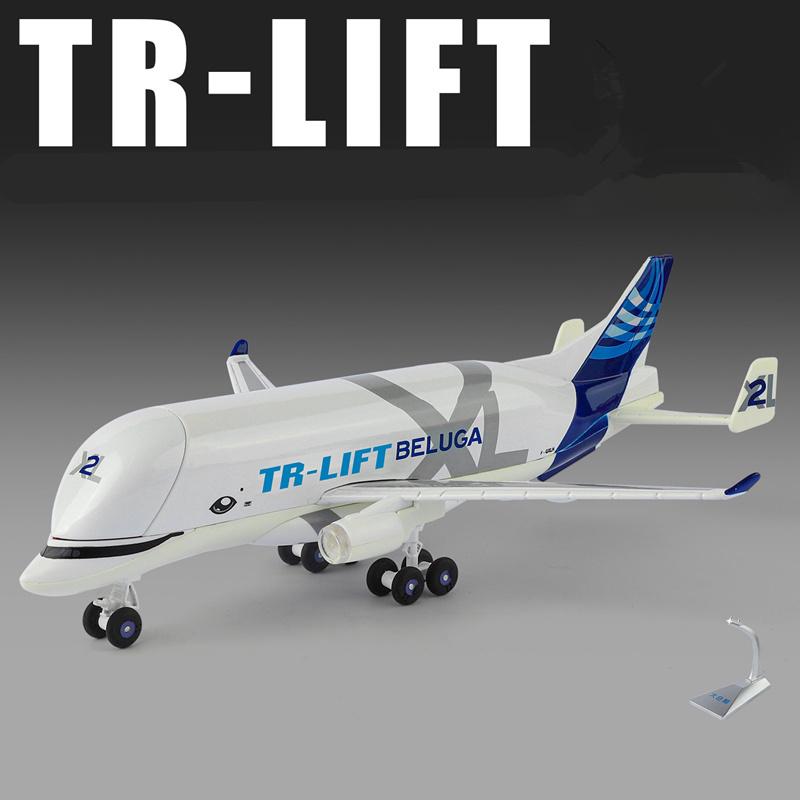 1:72 Airbus Beluga A300-600St Legierung Super Transportflugzeug Modell Metall Passagier Zivilflugzeug Modell Ton Licht Kinder Spielzeug Geschenk gray