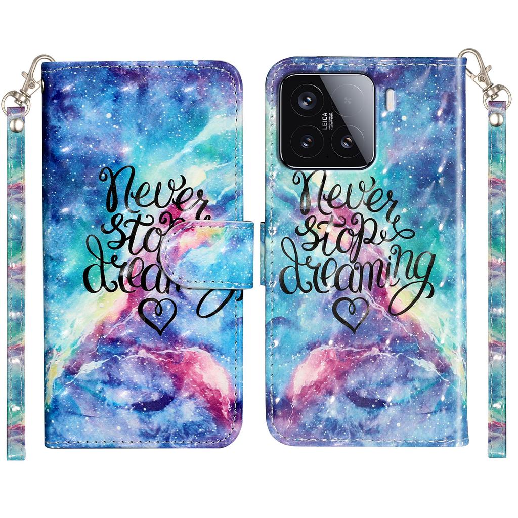 Pro Xiaomi 15T Pro Peněženkové pouzdro 3D Vzor Tištěný Kožený Kryt na Telefon s Poutkem