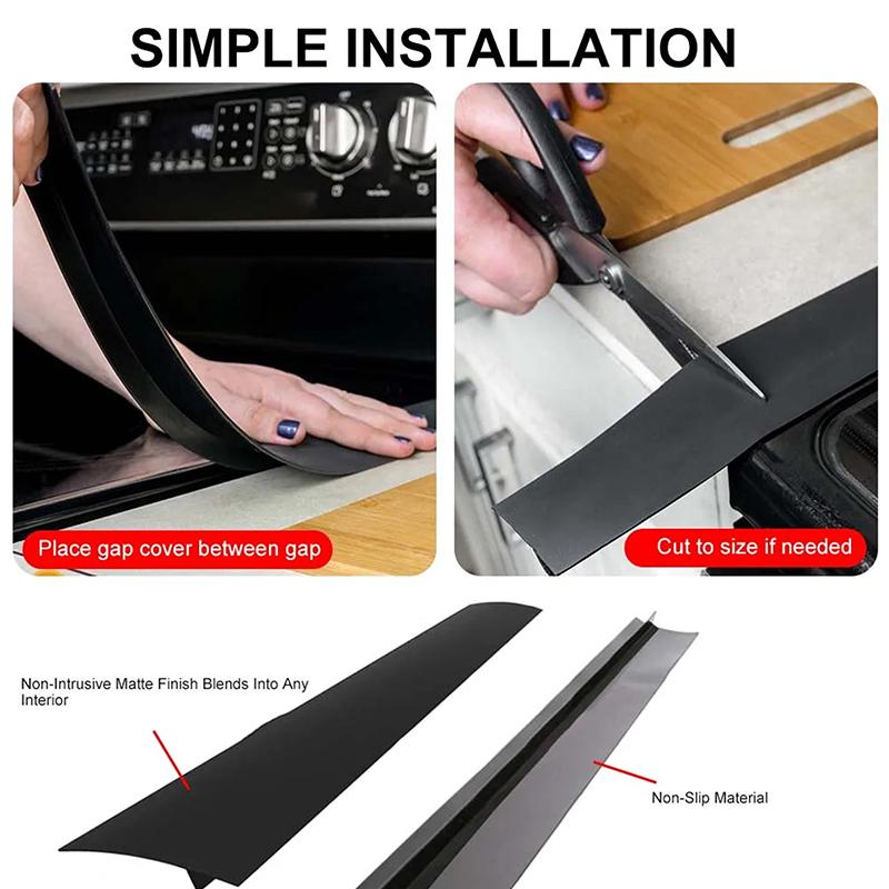 2 Σετ Καλύμματα Κενού Κουζίνας, Σιλικονούχο Γέμισμα Κενού Πάγκου Για Κουζίνα Για Κενό 4-25 Χιλ., Σφράγιση Διαρροών Μεταξύ Συσκευών Πάγκου Επίπλων