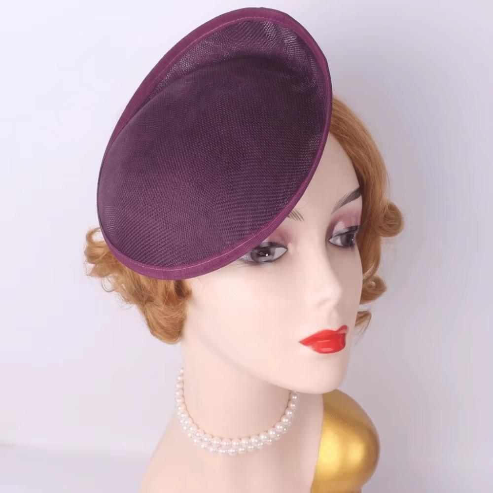 Headpiece Vintage Fascinator Hat Wide Brim Masquerade Top Hat Linen Yarn Fascinator Hat Base  Lady