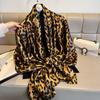 Fashion Leopard Print Women'S Scarf Summer Sunscreen Big Shawl Oil Painting Flowers Long High-End Scarf