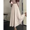 Women S Thick Knitted High Waist Midi A Line Pleated Skirt
