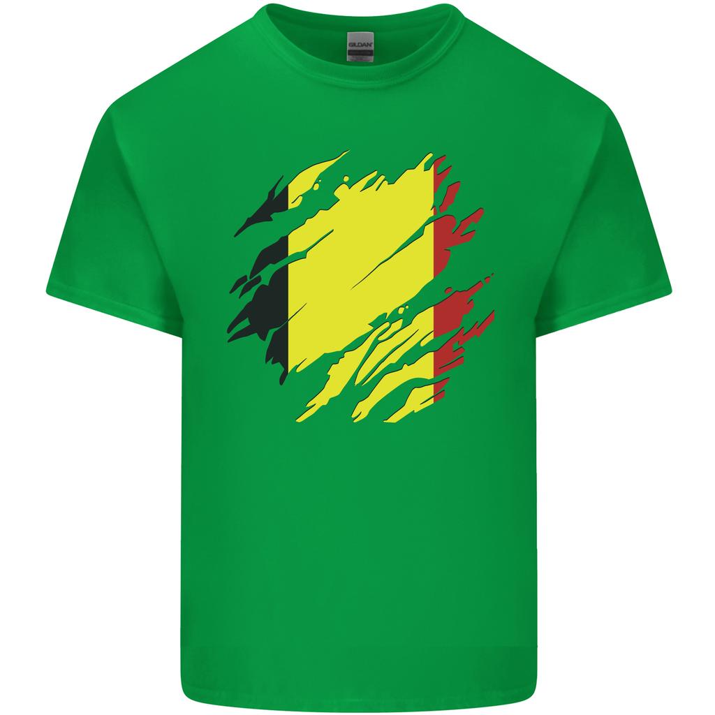 Torn Belgium Flag Belgian Day Football Unisexs Light Cotton Tshirt