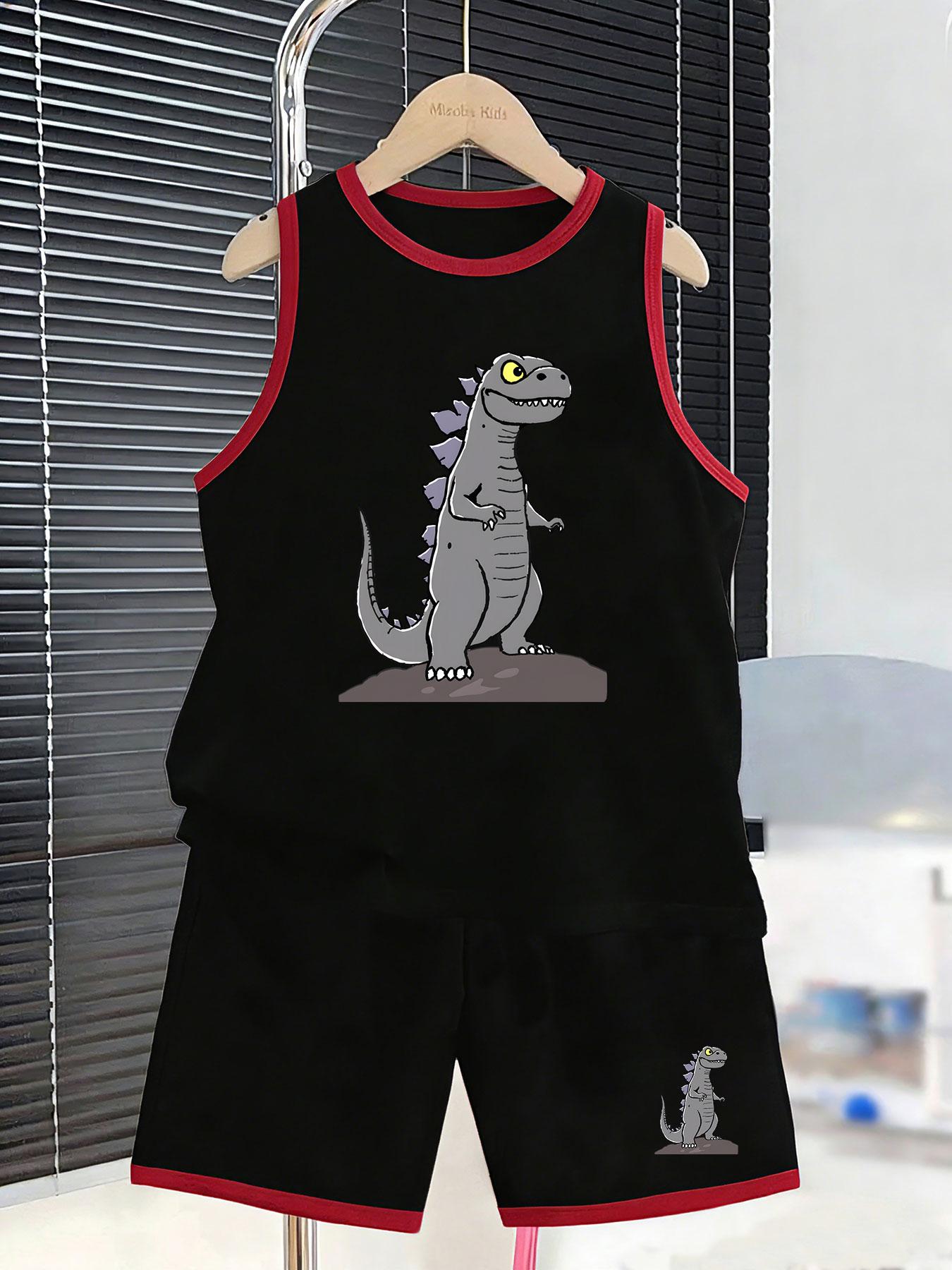 

Boys’ monster dinosaur set. Cool cute prints, breathable fabric, loose fit for summer wear. 2-3Y чёрный