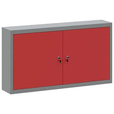 Tool Cabinet with Shelf Red and Grey 100 X 20 X 55 Cm