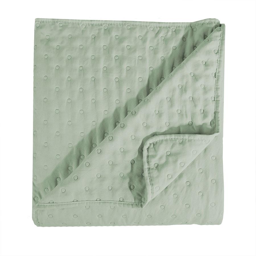 NULES Decorative bedspread - refreshing light green with embossed pattern - 200x220cm