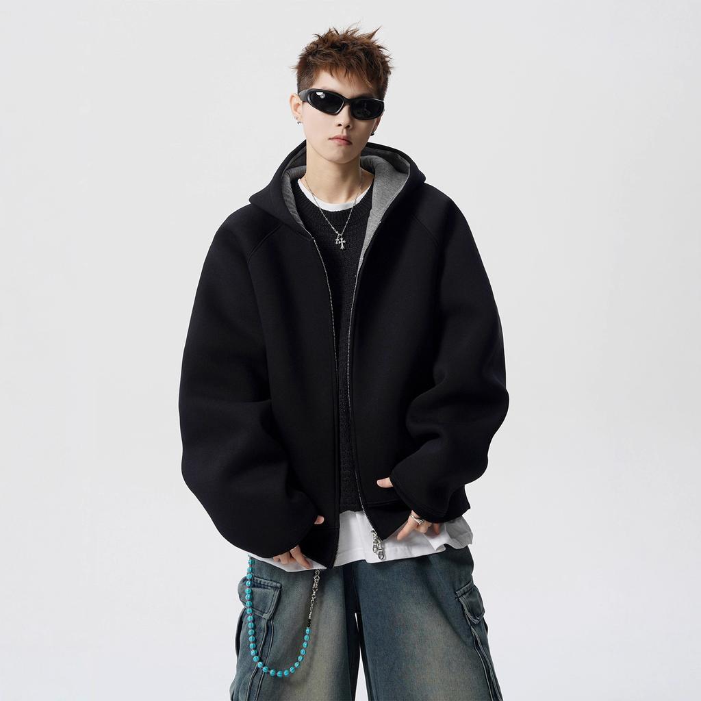 American Retro Cardigan Sweater Men's Autumn Splicing Top Versatile Loose Coat