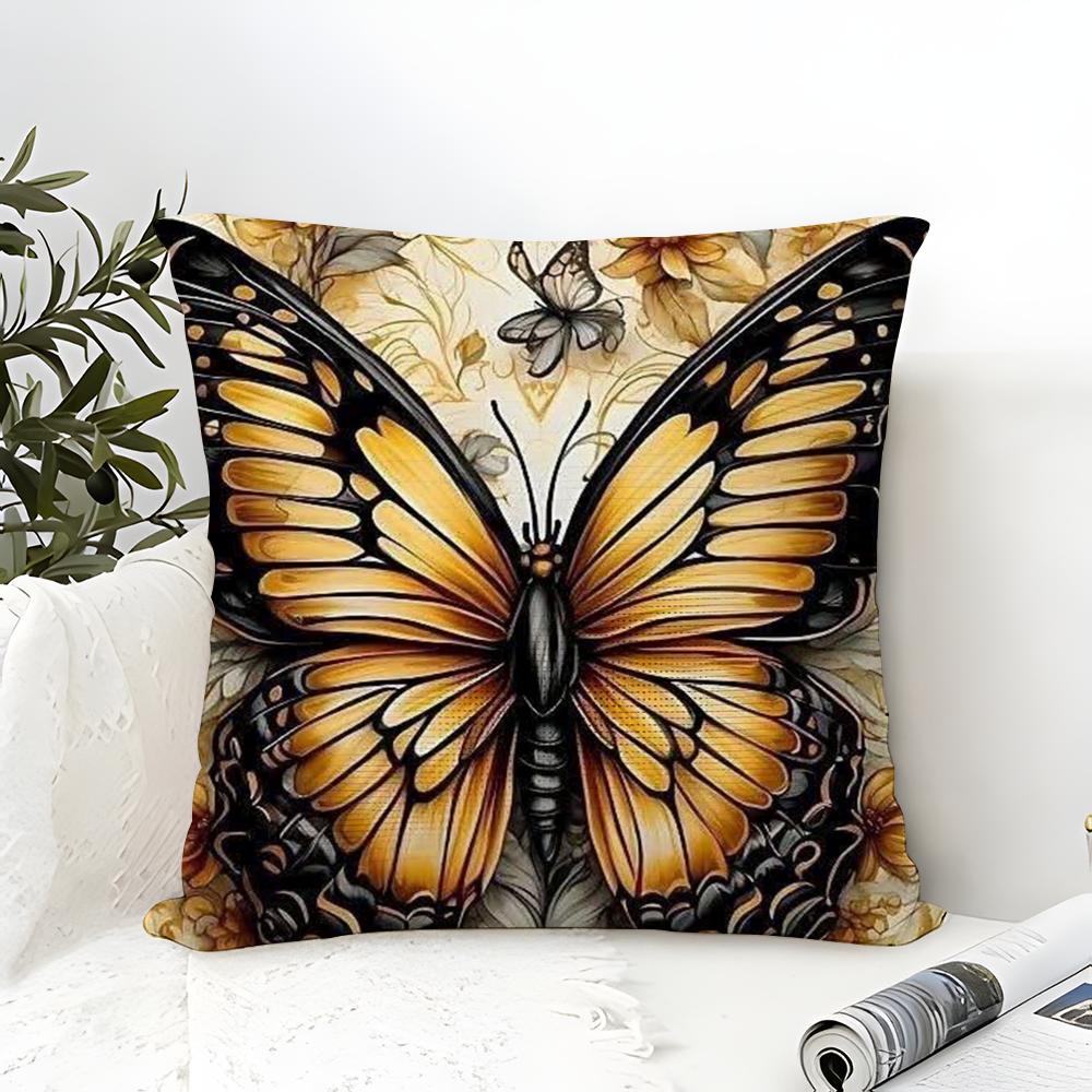 Beautiful Colorful Butterfly Decorative Prints Pillow Case Linen Pillow Case Sofa Home Decor Cushion Cover Cushion Cove