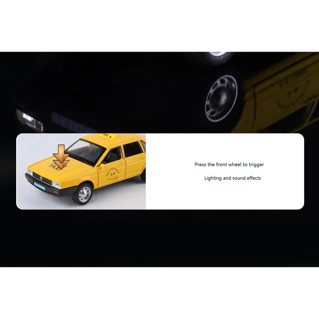1/32 Volkswagen Santana Taxi Alloy Diecast Model Car Home Decoration Collectibles Miniature High Simulation Vehicle Holiday Gift