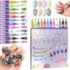 12 Color Nail Art Pens,0.5MM Nail Polish Pens Drawing Painting Point Liner Acrylic Painted Pen Kit, Waterproof and Quick-drying